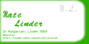 mate linder business card